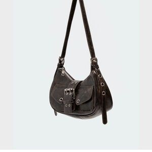 Edikted Dark Brown Shoulder Bag with Buckle Detail